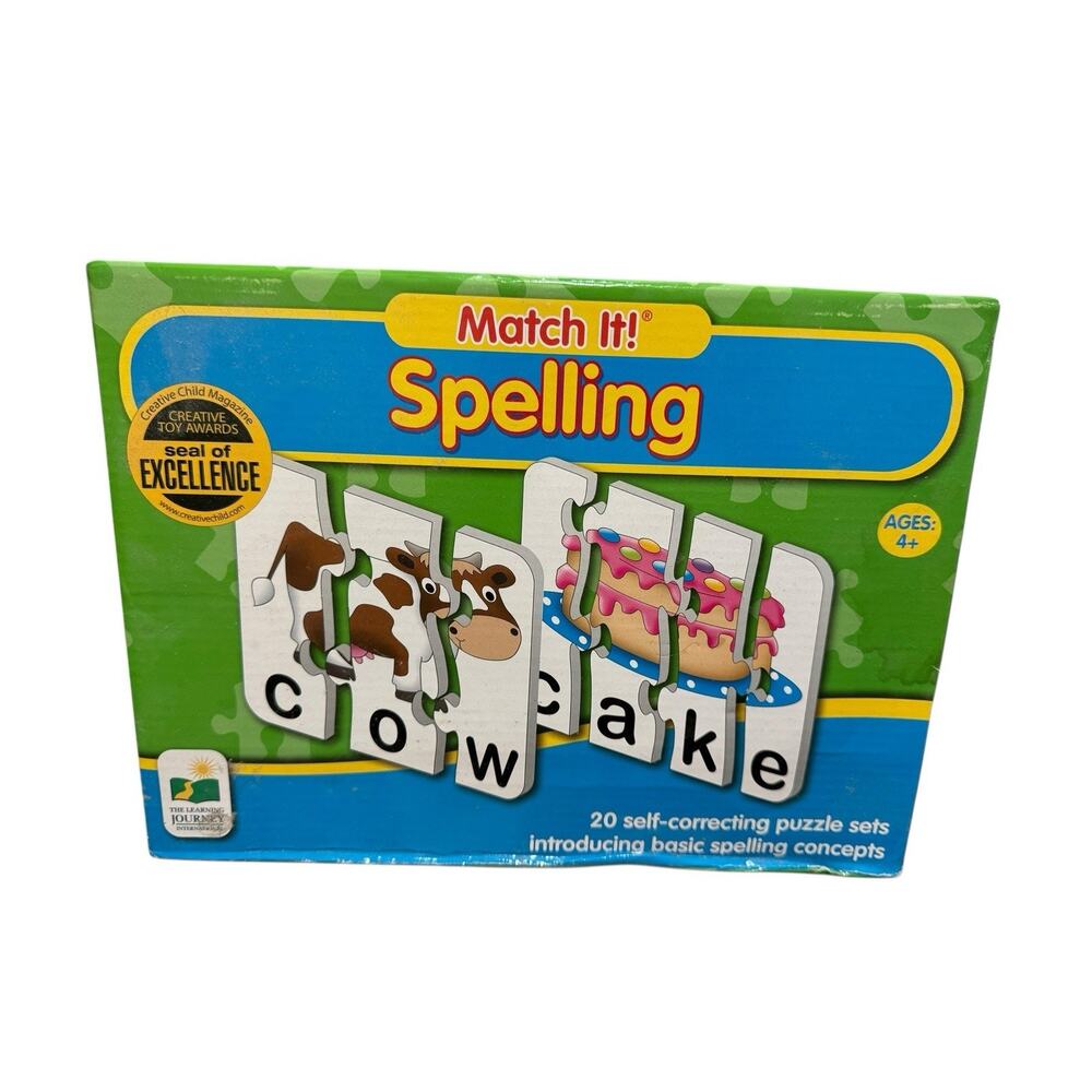 Match It! - Spelling - 20 Self-Correcting Spelling Puzzle Sets New Unopened!